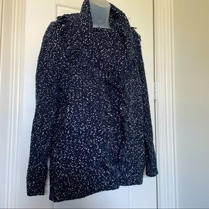 Big Collar Sweater, Blue with White Speckles.